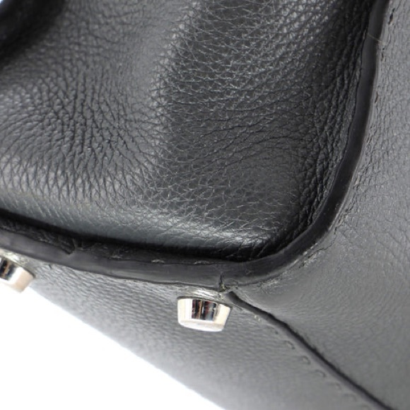 Fendi Grey Selleria Leather Peekaboo Shoulder Bag - Picture 5 of 11